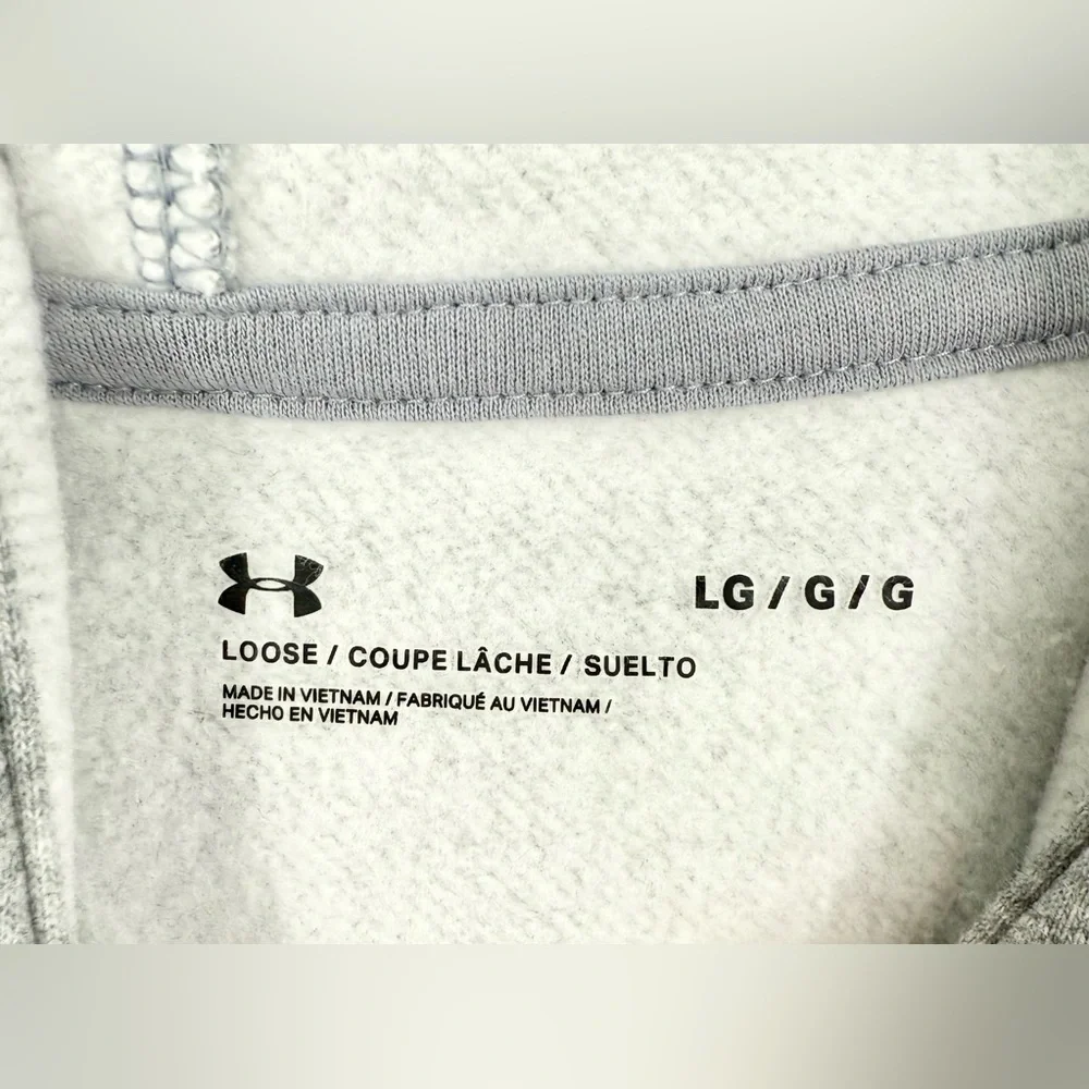 Under Armour Heather Gray Hoodie with Black Logo - Picture 4 of 6